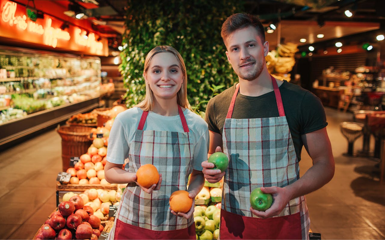 work in supermarkets
